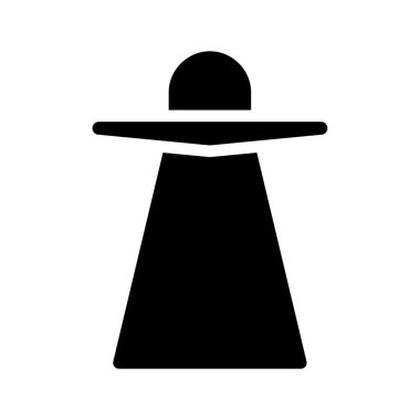 UFO simgesi silueti. Uzaylı, dünya dışı ve bilim kurgu kavramı.