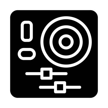 DJ Turntable Simgesi. Müzik, Parti ve Eğlence Konsepti.