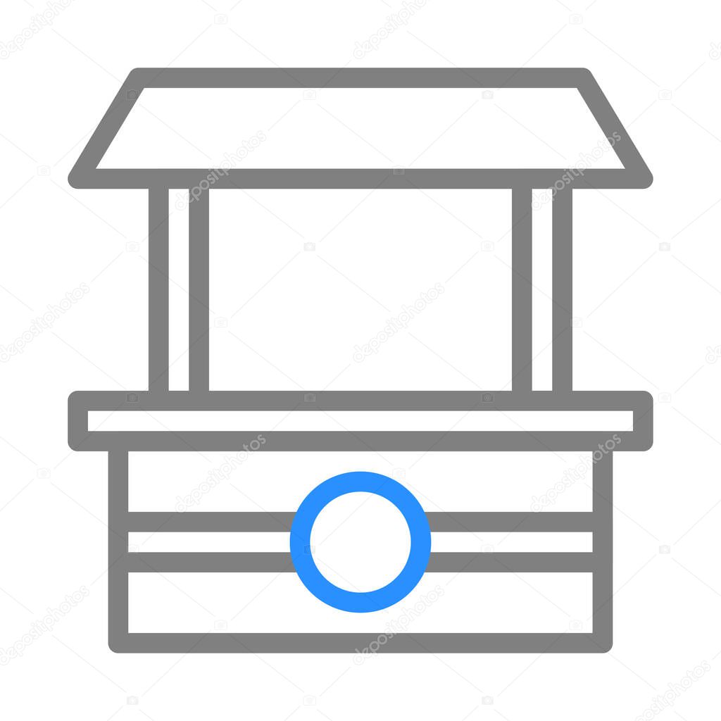 Market stall icon. Concept of local business, trade, and retail.