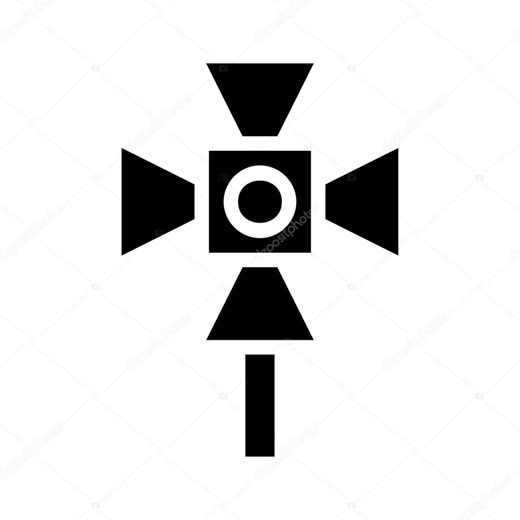 Studio spotlight icon. Concept of lighting, photography, and film.