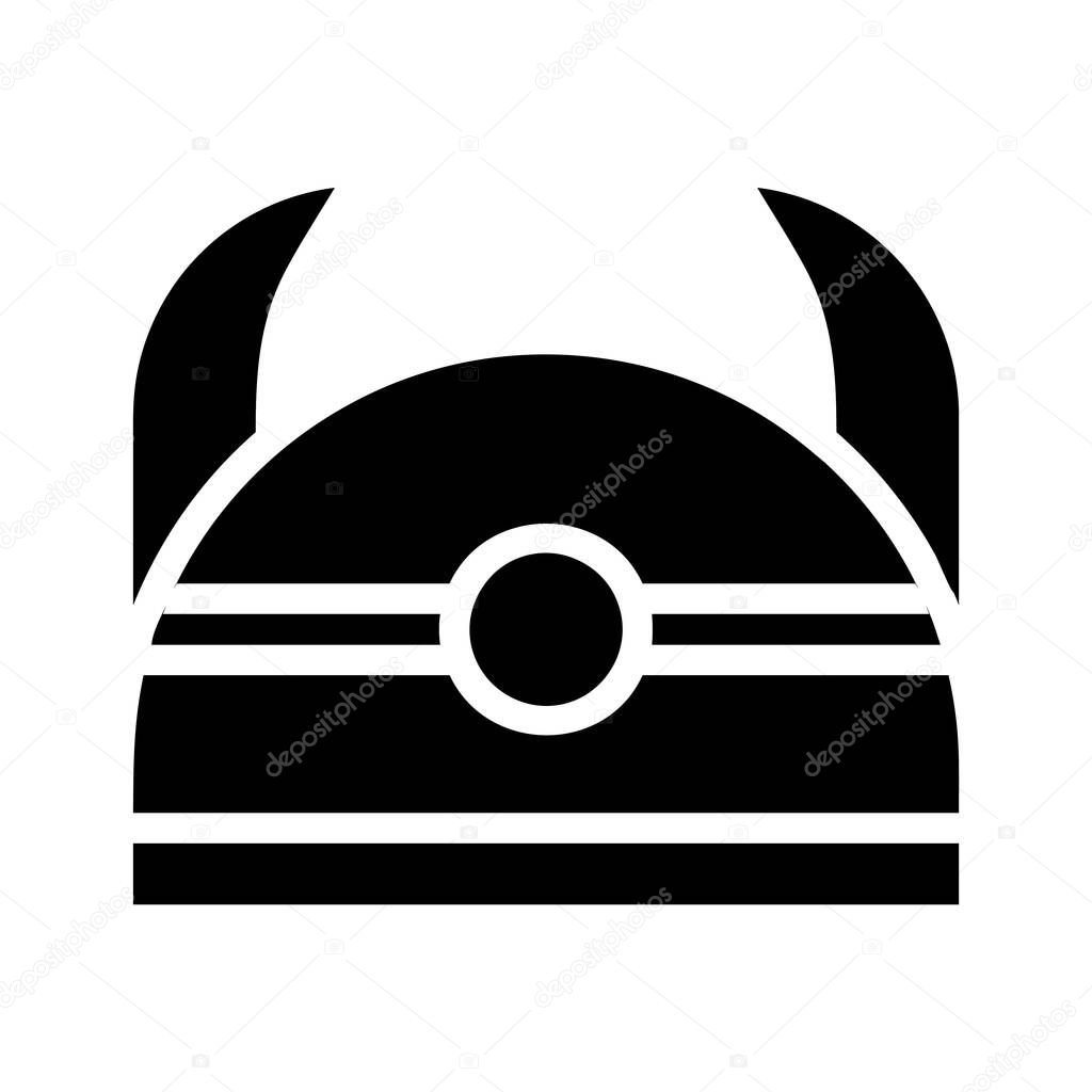 Viking helmet icon. Concept of protection, history, and warrior.