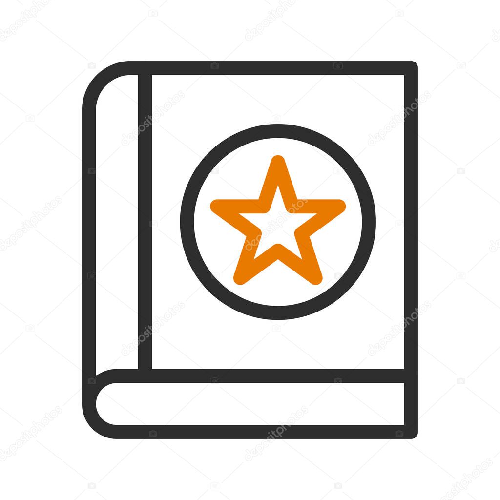 Book with star icon. Concept of bestseller, favorite, and recommendation.