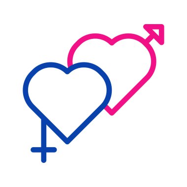 Kalbin içindeki cinsiyet sembolleri. Aşk, ilişki ve cinsiyet eşitliği kavramı.