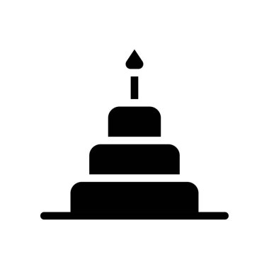 Mum siluetli doğum günü pastası. Kutlama, yıldönümü ve parti kavramı.