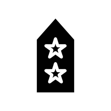 Military rank insignia with two stars. Concept of leadership, authority, and achievement. clipart