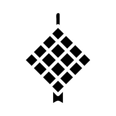 Ketupat, bayram kutlaması için geleneksel yemek. Kurban, Ramazan ve İslam kültürü kavramı.