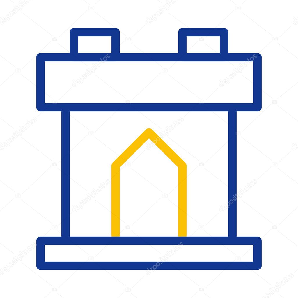 Castle tower icon. Concept of security, protection, and defense.