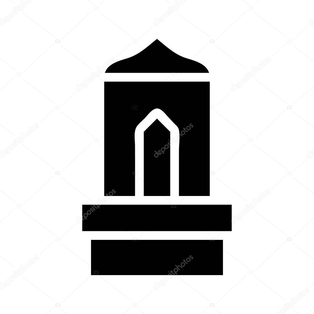 Mimbar podium silhouette icon. Concept of religion, islam, and ramadan.