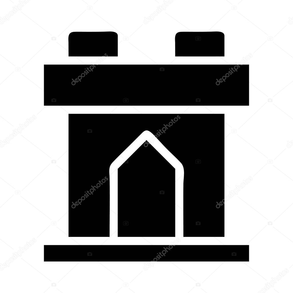 Castle tower icon. Concept of medieval architecture, history, and fantasy.