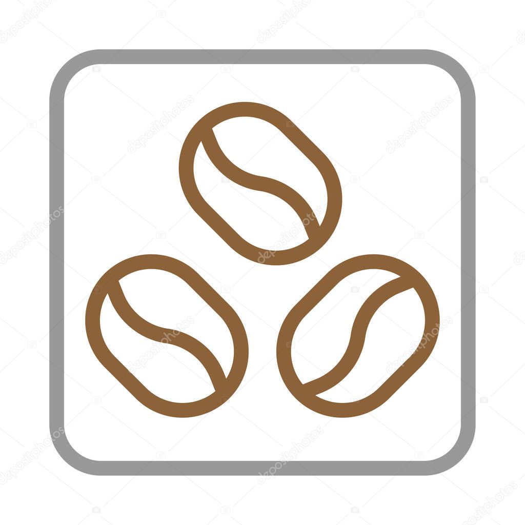 Coffee beans icon. Concept of energy, morning, and awakening.