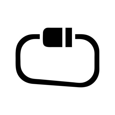 Karabina klipsi simgesi. Güvenlik, güvenlik ve bağlantı kavramı.