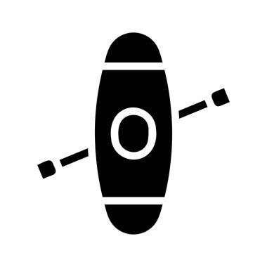 Kürek ikonlu bir kano. Su sporu, eğlence ve macera kavramı.