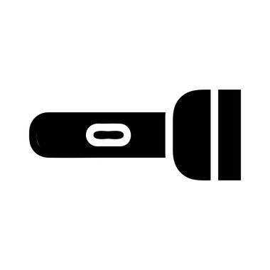 El feneri ikonu silueti. Işık, arama ve keşif kavramı.