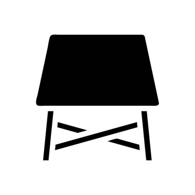 Folding table icon. Concept of furniture, portability, and convenience. clipart