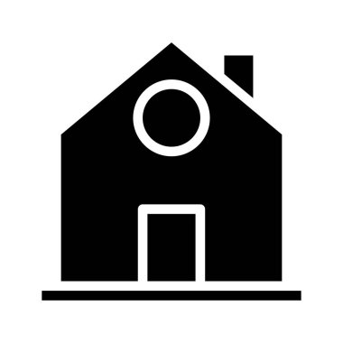 Basit ev silueti simgesi. Ev, gayrimenkul ve mülk kavramı.