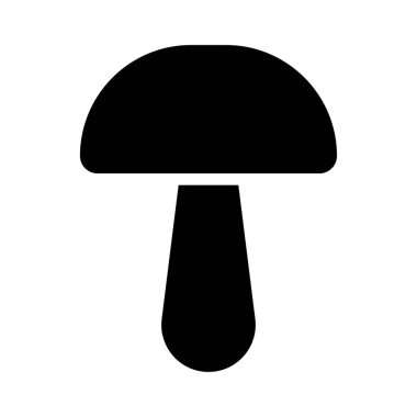 Mantar silueti simgesi. Doğa, gıda ve vejetaryenlik kavramı.