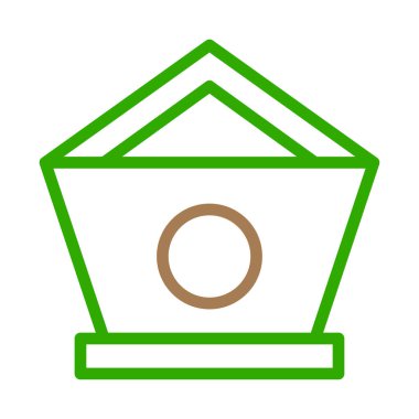 Kuş evi ikonu. Doğa, vahşi yaşam ve hayvan bakımı kavramı.