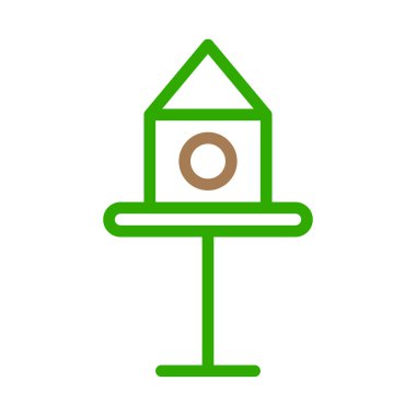 Kuş evi ikonu, basit bir taslak. Kuş bakımı, bahar ve doğa kavramı.