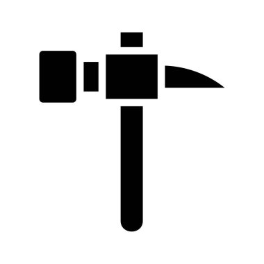 Çekiç simgesi silueti. İnşaat, onarım ve bakım kavramı.