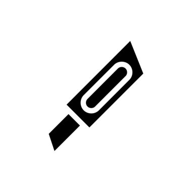 Stationery knife icon. Concept of cutting, crafting, and office supplies. clipart