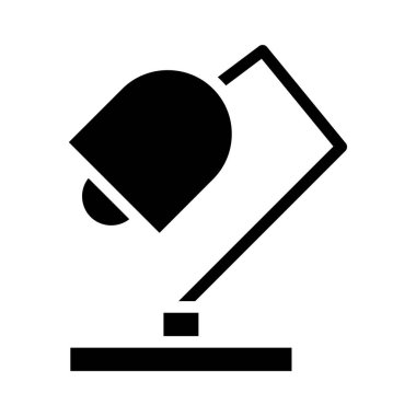 Masa lambası ikonu. Işık, elektrik ve aydınlatma kavramı.