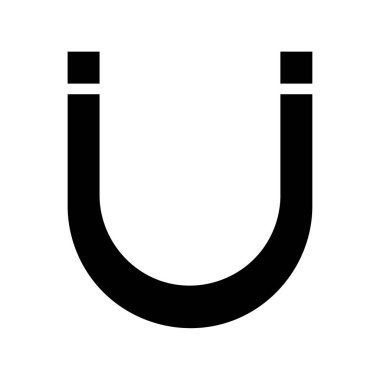 At nalı mıknatısı ikonu. Çekim, güç ve kutuplaşma kavramı.