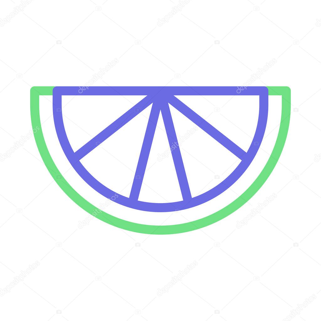 Stylized lime slice icon. Concept of healthy eating, freshness, and summer.