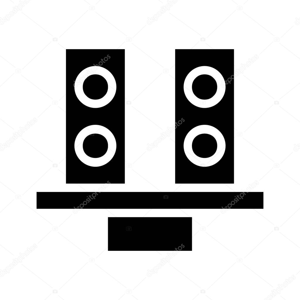 Stereo sound system icon. Concept of music, audio, and entertainment.