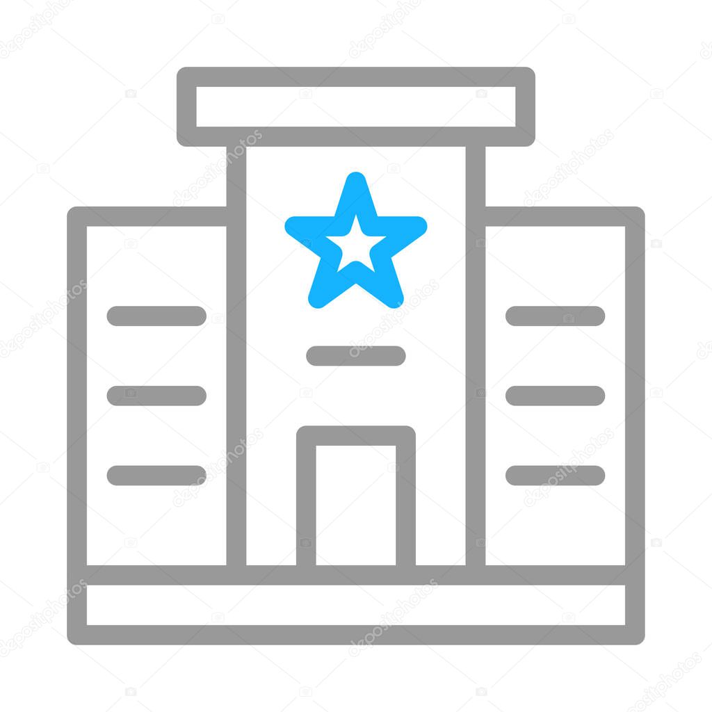 Police station building icon. Concept of law, justice, and security.