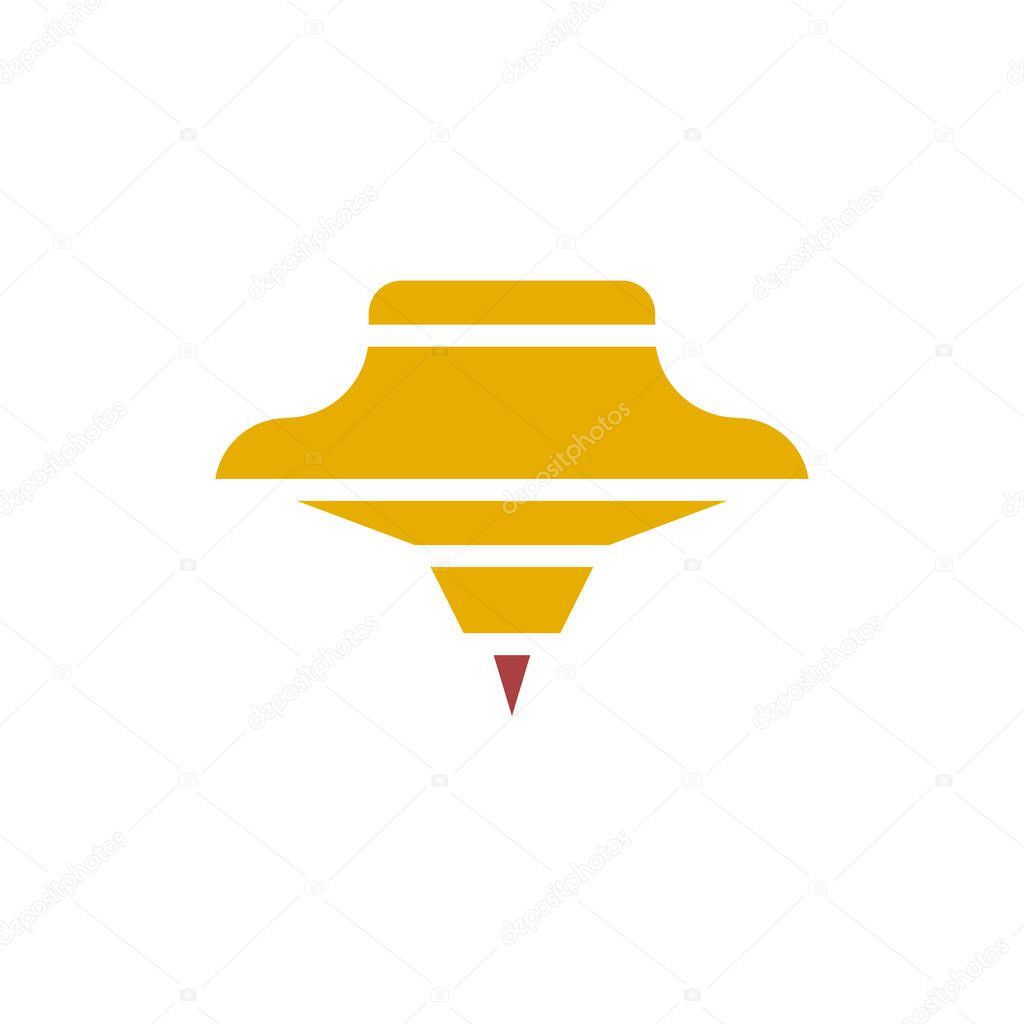 Spinning top logo design. Concept of creativity, focus, and balance.