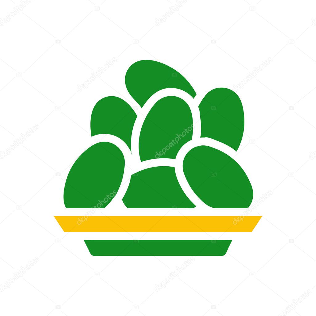 Green Eggs in a Dish.  Fresh, Healthy, and Organic Food Concept.