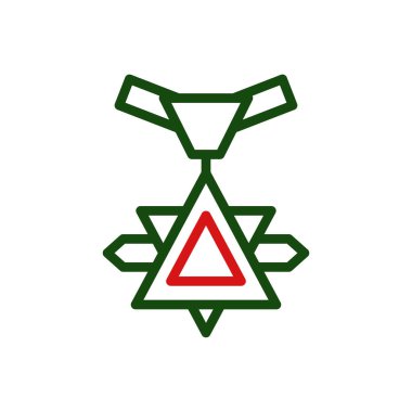 Geometrik Kolye Tasarımı. Sembolik Üçgenli Soyut Kolye. Modern Mücevher.