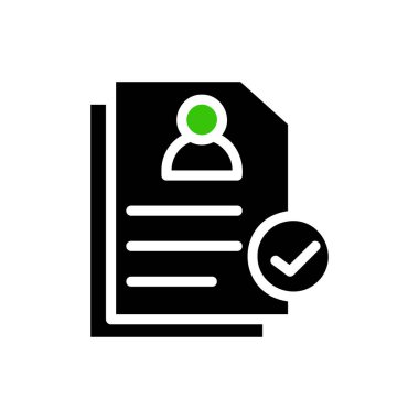 Approved Resume Icon. Concept of job application, recruitment, and hiring. clipart