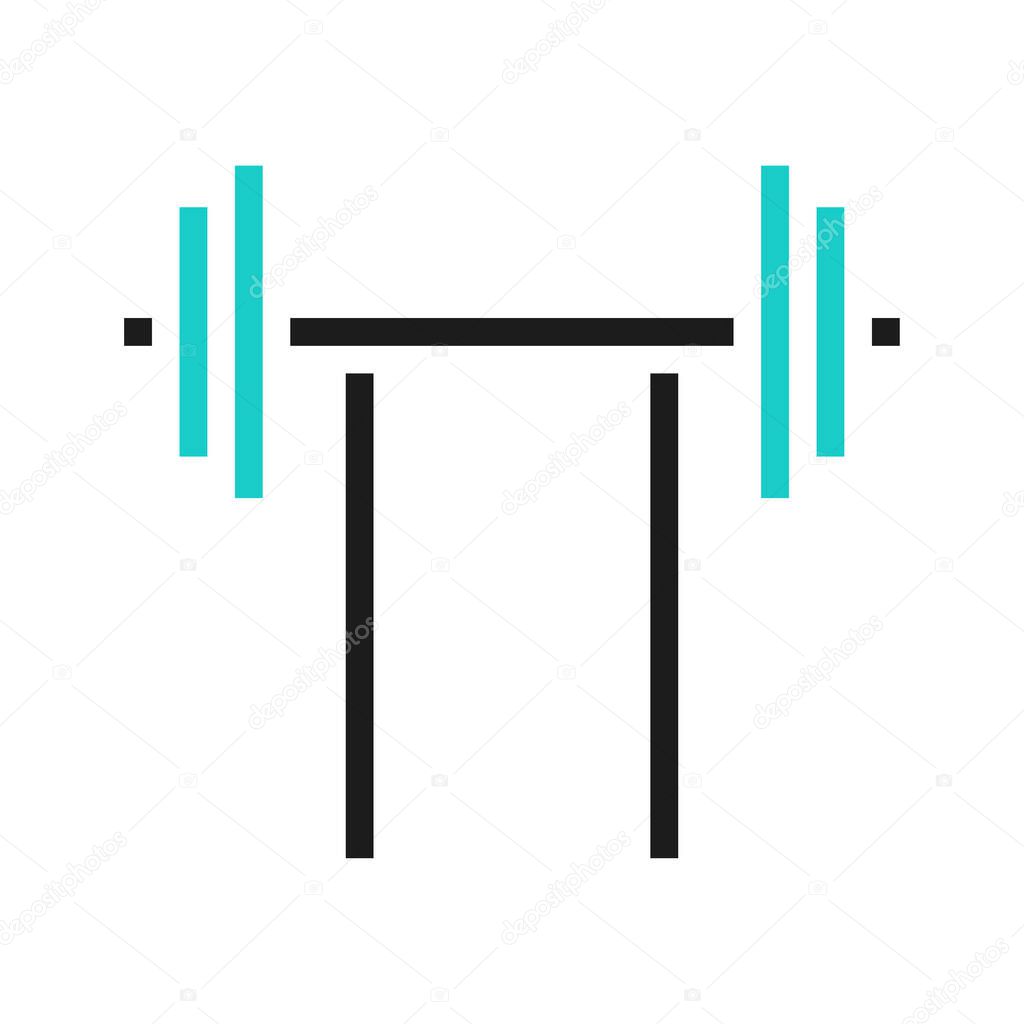 Barbell and weightlifting equipment. Concept of strength training, fitness, and bodybuilding.