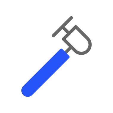 Blue and gray hand tool icon. Concept of repair, maintenance, and construction. clipart