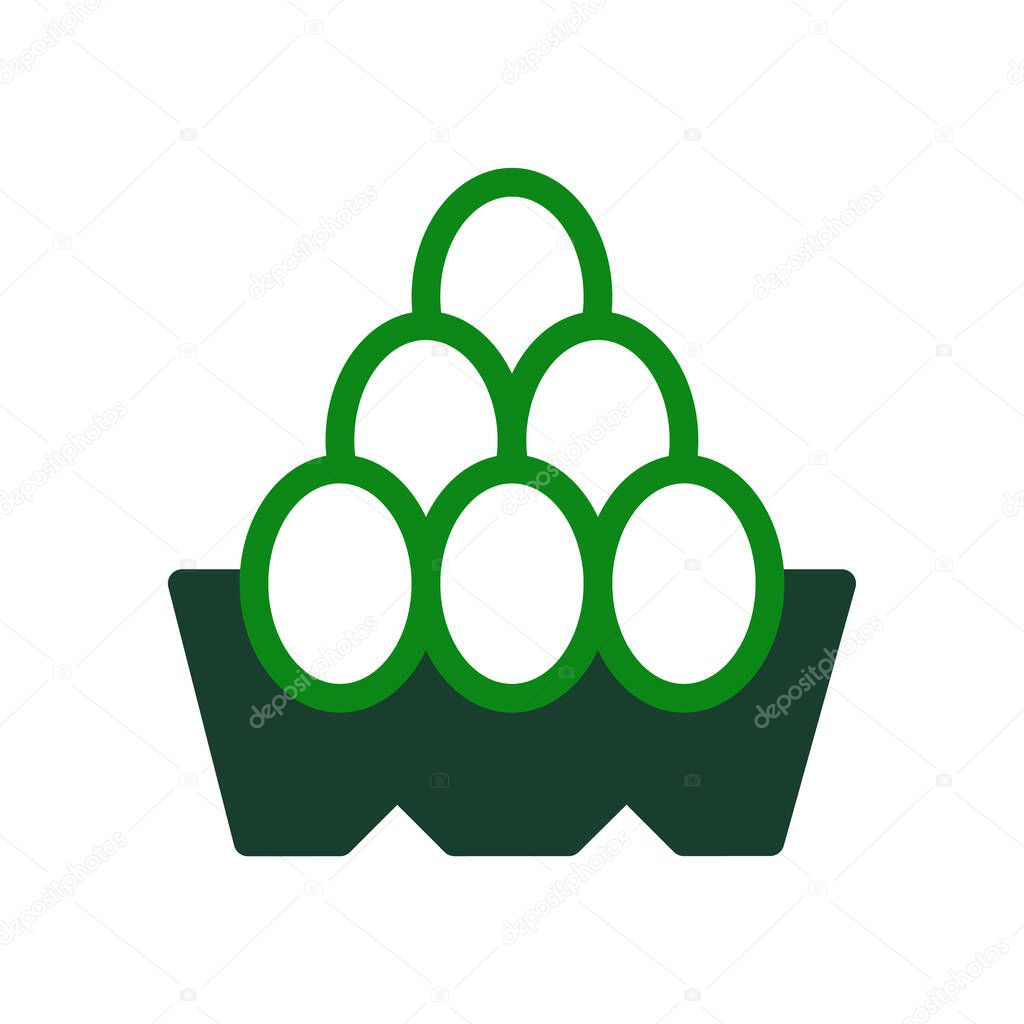 Stack of eggs in a carton. Concept of food, agriculture, and poultry.