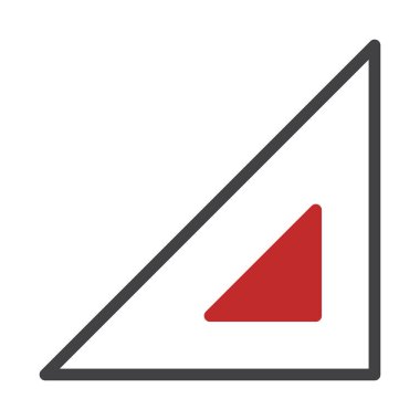 Geometric Triangle Icon with Red Inner Triangle. Concept of Geometry, Mathematics, and Shapes. clipart