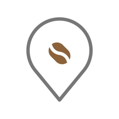 Kahve dükkanı mekanı ikonu. Kafe, kahve ve harita kavramı.