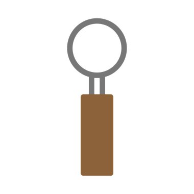 Tahta saplı metal kepçe. Mutfak Utensil Simgesi.