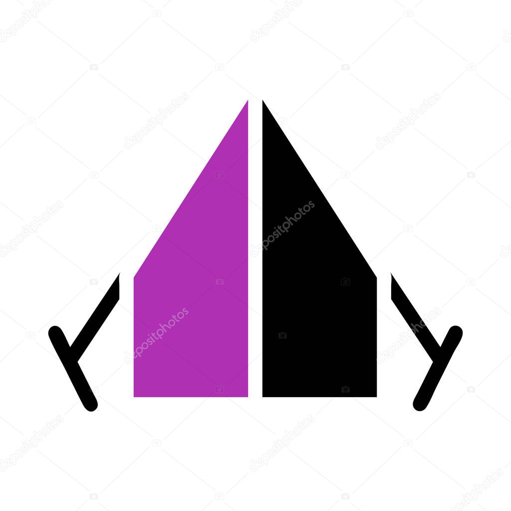 Camping Tent Icon.  Simple camping graphic design.