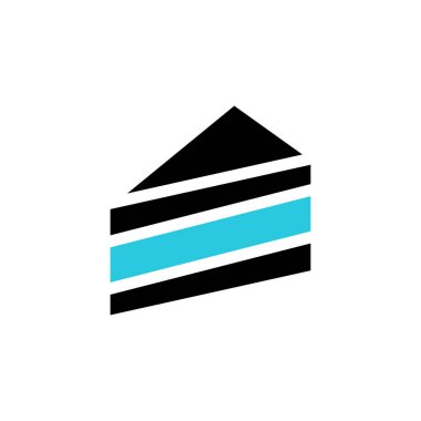 Pasta dilimi logosu tasarımı. Fırın veya kafe için basit ve modern logo.