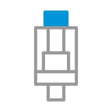 USB C connector icon.  Technical illustration of a USB C port. clipart