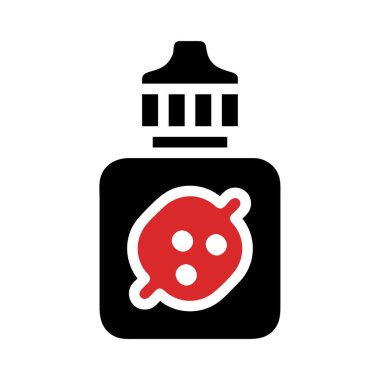 E liquid bottle icon. Concept of vaping, e cigarette, and nicotine. clipart