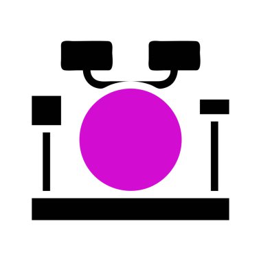 Purple Drum Set Icon.  Music, Percussion, Drumming, Instrument, Studio, Performance