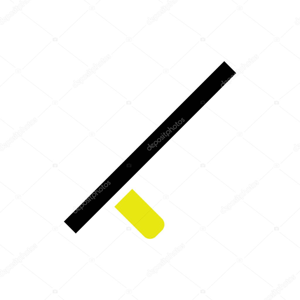 Abstract geometric design with a bold line and a pop of yellow. Modern minimalist logo concept.