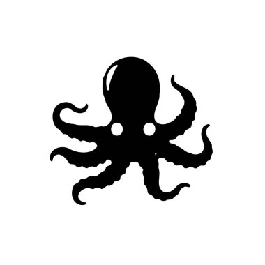 Octopus silhouette. Simple and modern vector illustration of an octopus. clipart