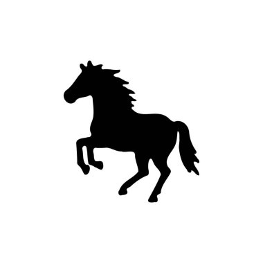 Silhouette of a running horse.  Symbol of freedom, strength, and speed. clipart