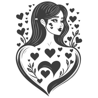 Heart Shaped Tree Growing Love,  Romantic Vector Illustration clipart