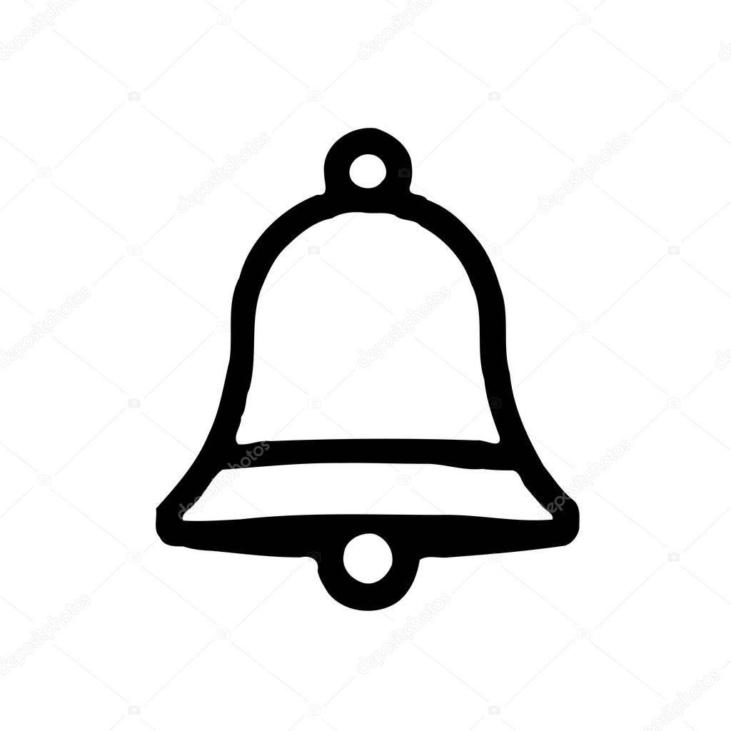 Simple Black Bell Icon,  Notification, Alert, Reminder Symbol