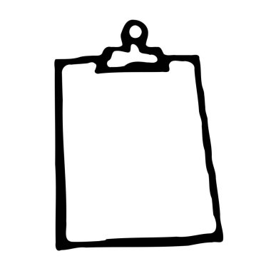 Beyaz arka planda izole edilmiş siyah beyaz bir pano çizimi..